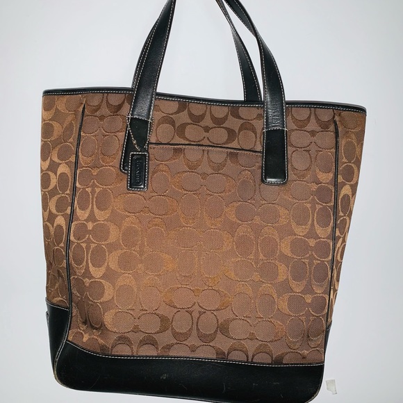 Womans brown Coach bucket purse - Picture 8 of 15